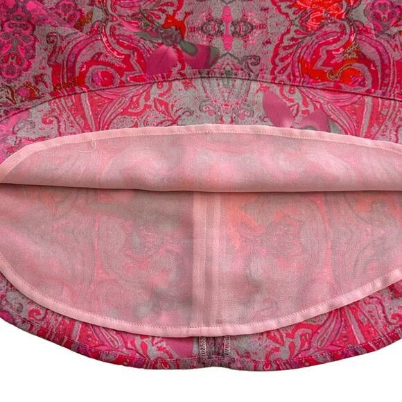 CAbi Jubilee Pink Orange Gray Paisley Scoop Neck Sleeveless Blouse Top Small - Picture 9 of 12